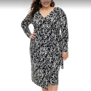 Diane Von Furstenburg  Midi Sea Spots Black Wrap Dress DVF for Target XXL NWT